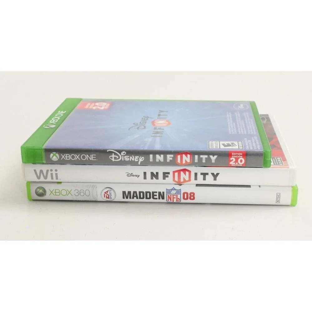 Lot of 3 1-Wii and 2 XBox Video Games, Madden NFL 80, Disney Infinity
